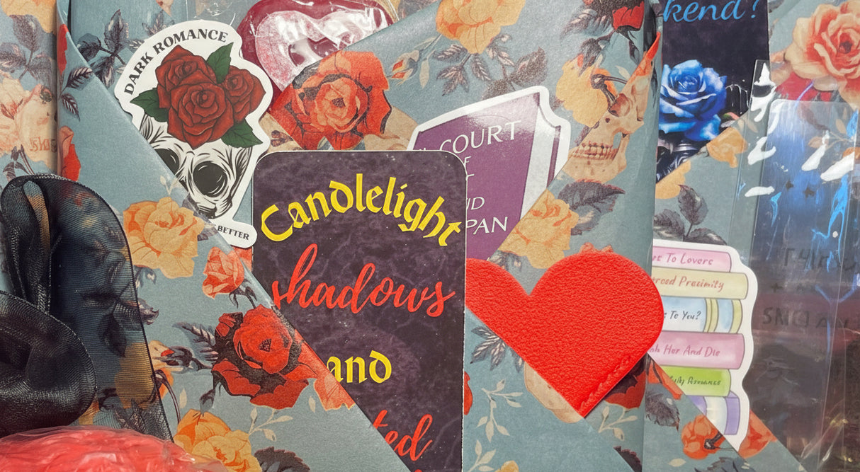 Gift Wrapping Service add-on: beautifully wrapped books, boxed merch, including double boxed shipping crate for extra protection. Dark Romance Crates