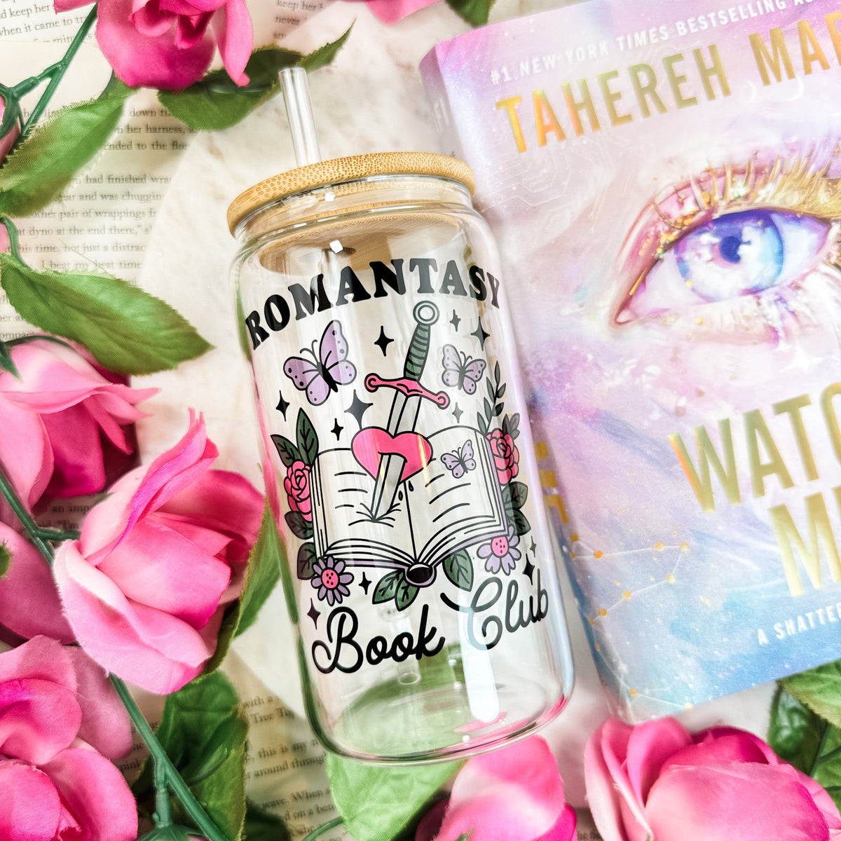 Romantasy Book Club Clear Glass Cup