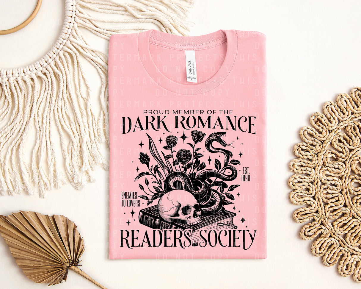 Proud Member of the Dark Readers Romance Society Graphic Tee
