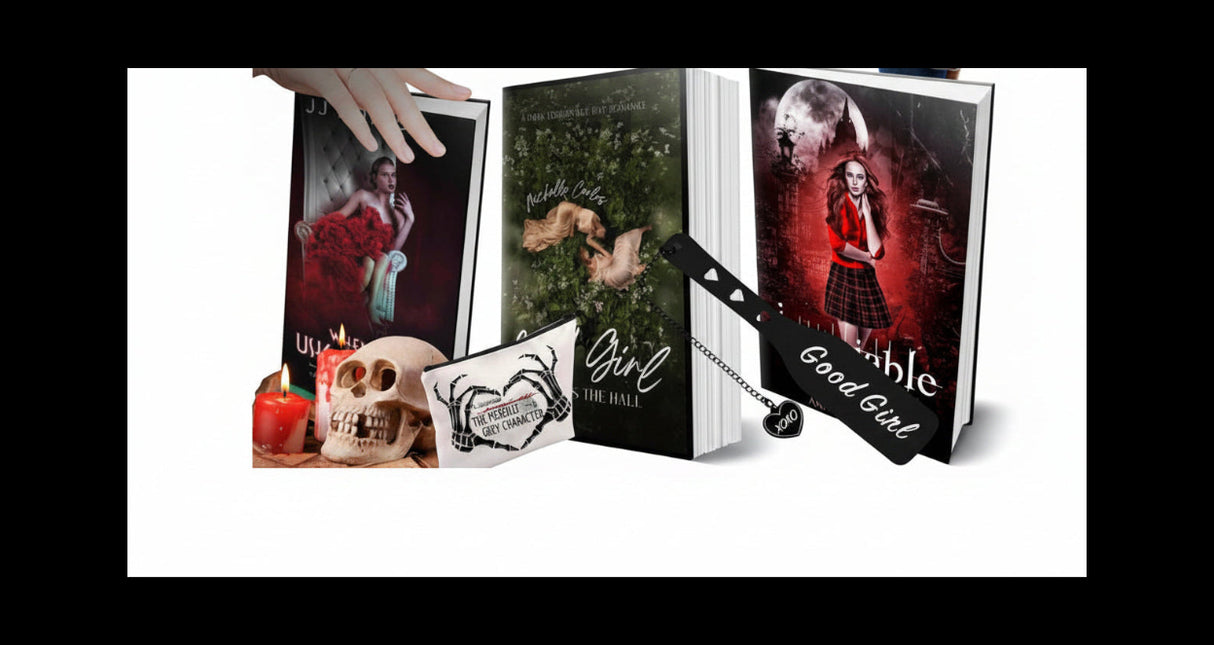 Sizzling Sapphic Book Box: variety of sapphic books + custom merch. Options at checkout. Subscribe & Save! Dark Romance Crates