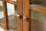 Mission Oak Display China Cabinet / Bookcase - Walnut - 39"W