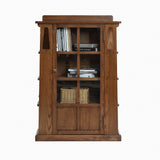 Mission 1 Door Bookcase with Side Shelves - Walnut Stain