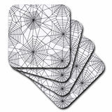 3dRose Janna Salak Designs Halloween - Spiderweb Pattern White and Black - Coasters (CST_328201)