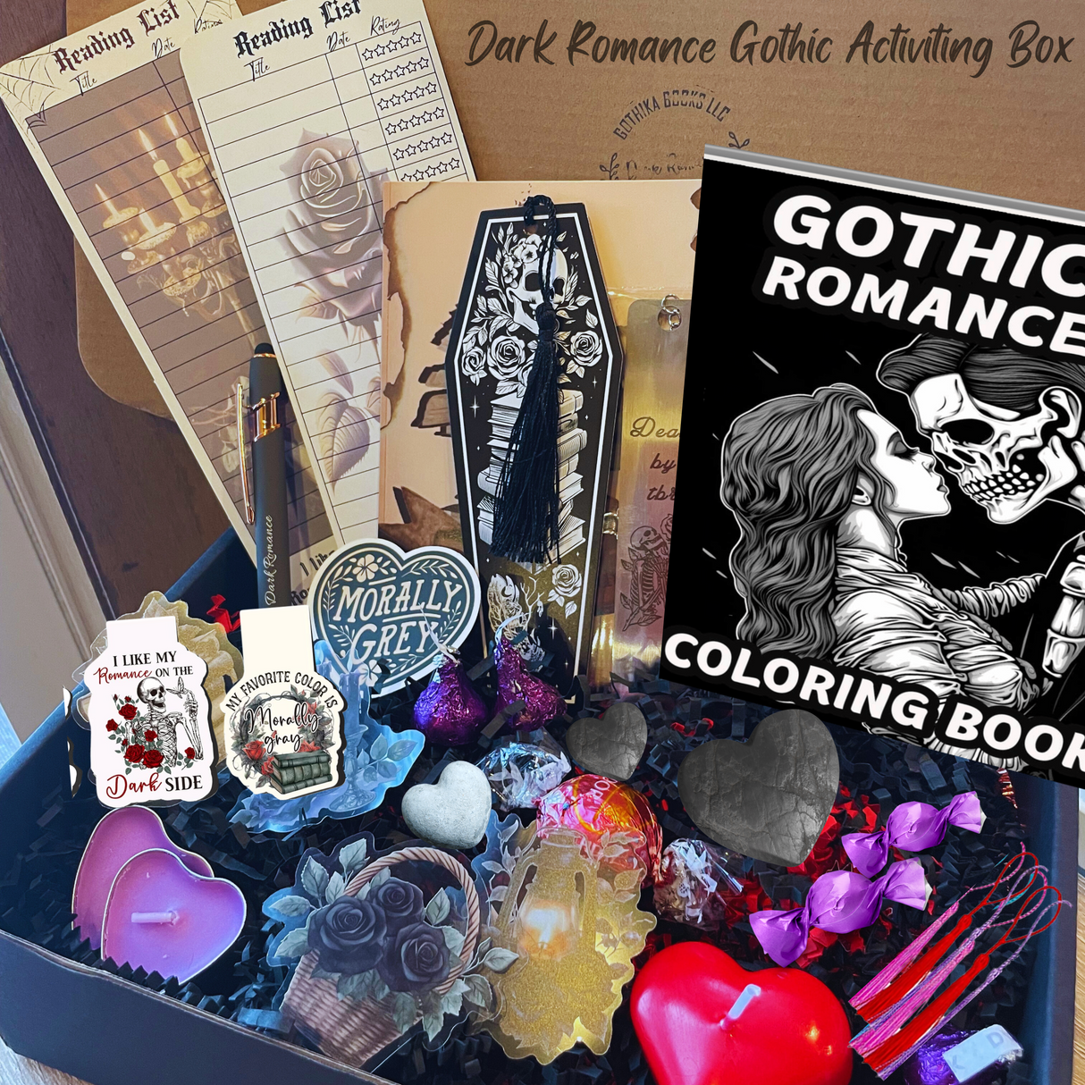 👩‍🎨 Dark Romance Activity Box +/- novels & toy