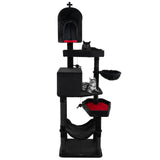Gothic Cat Tree with 2 Cat Condos and Coffin Bed for Indoor Cats-Black