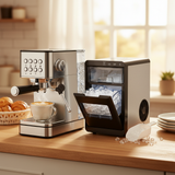 Premium Ice and Coffee Duo CNN-Acclaimed Nugget Ice Maker and 20-Bar Stainless Espresso Machine