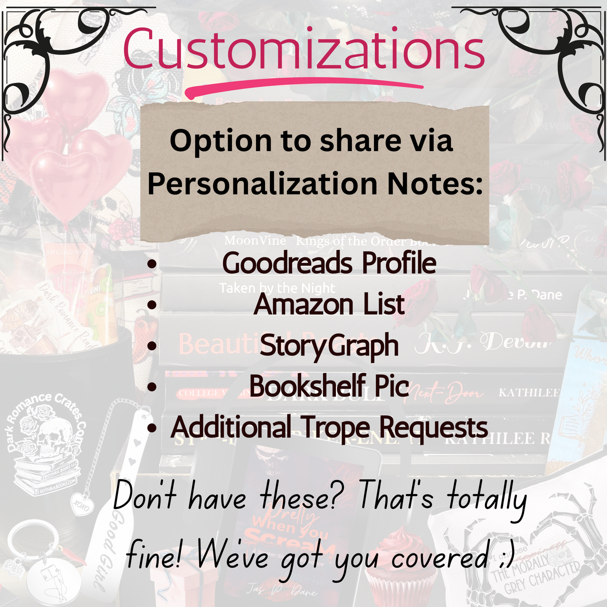 JUST BOOKS: Dark Romance Books, Minus Merch