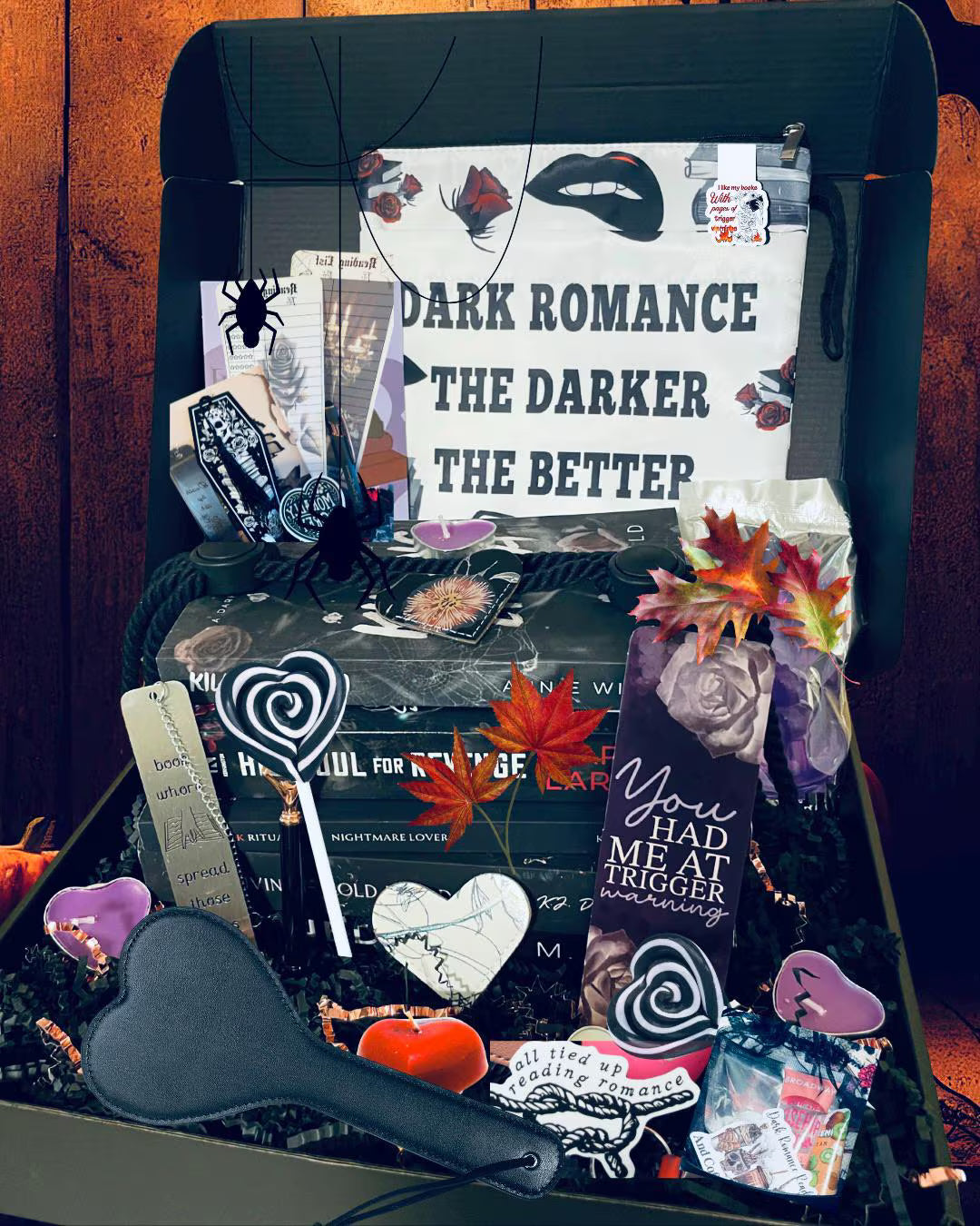 TROPE-GASM VARIETY BOX: Dark Romance tropes, toy, spa