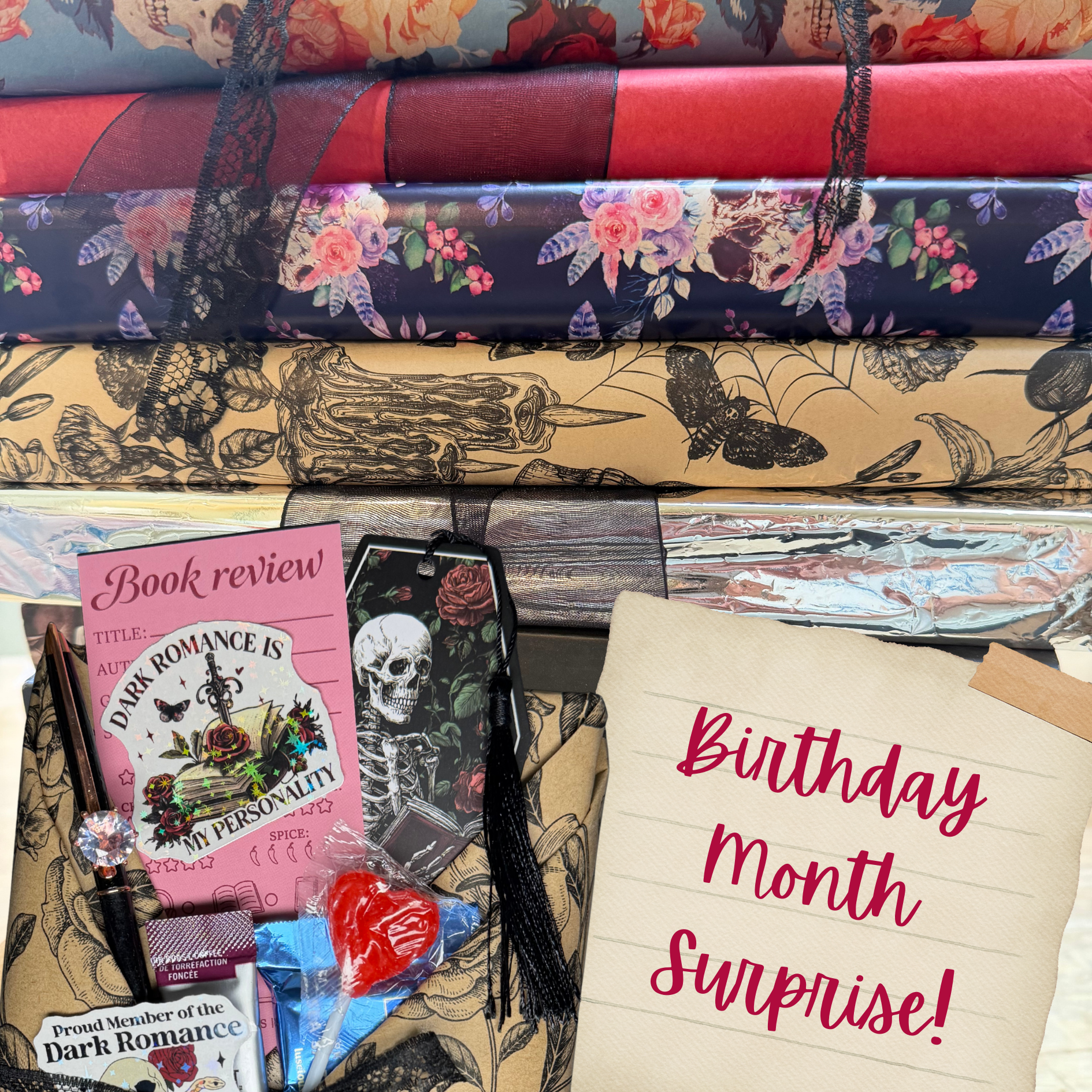 A Year of Dark Romance Books: 12 Month Supply + Special Birthday Goodies